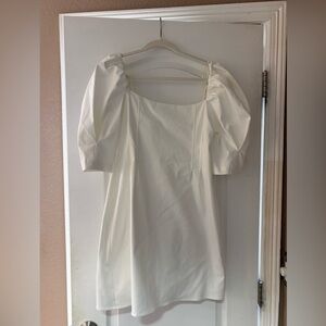 Zara white puffy Sleeve Dress